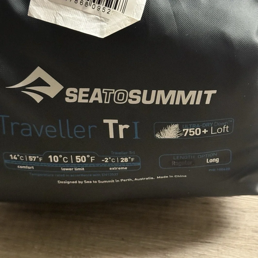 Sea to Summit Traveller TrI LONG Down Sleeping Bag 50°F Ultralight Backpacking